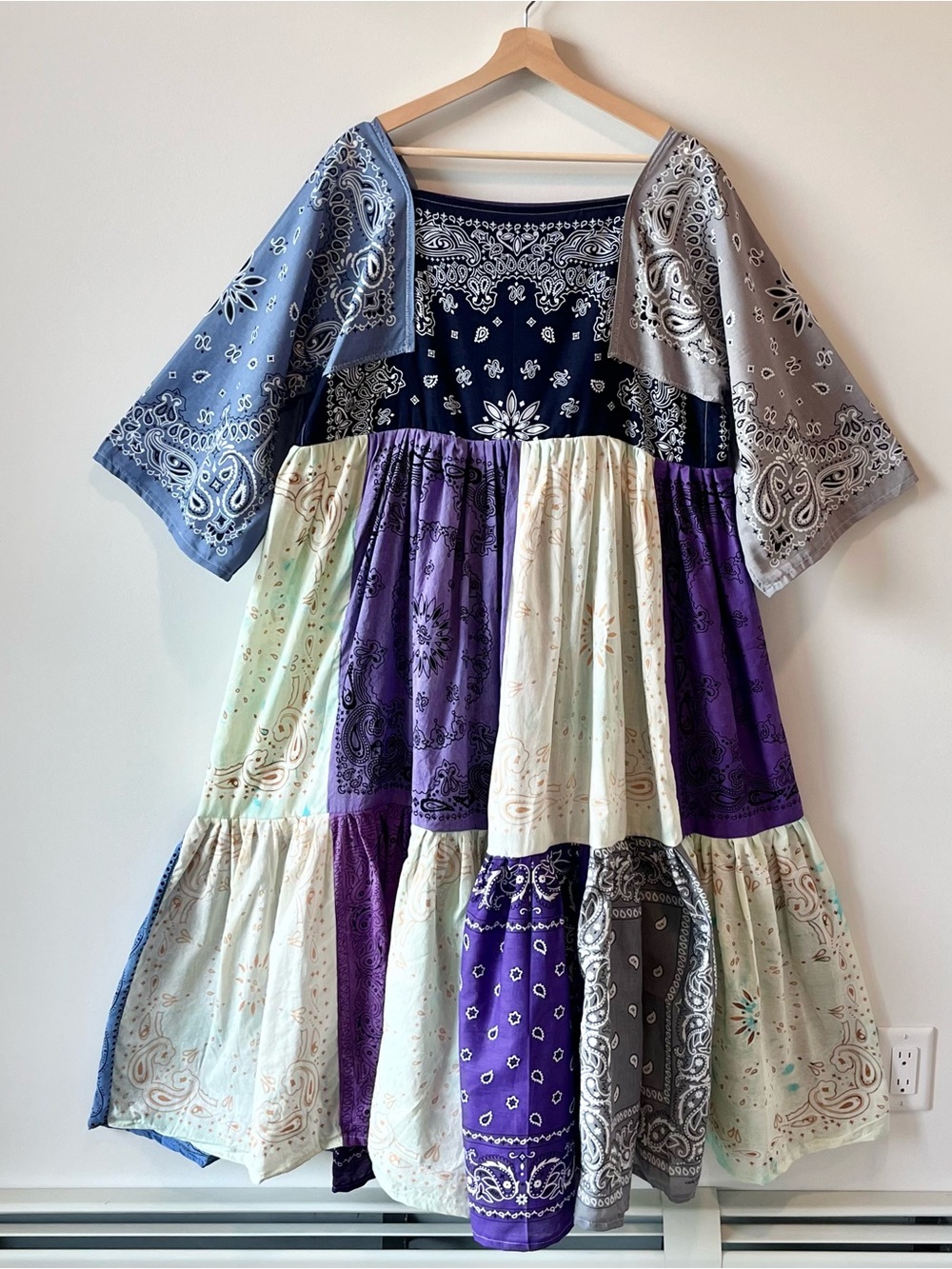The Periwinkle Meadow | Handmade Voluminous Bandana Dress SKU 06263 - Picture 3 of 16